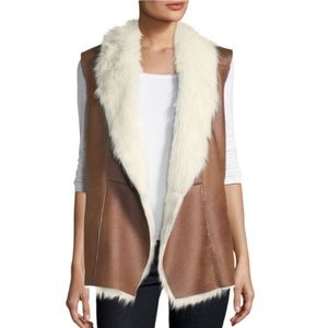 Dolce Cabo Faux-Shearling Cascade Vest Size Medium